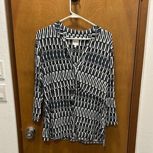 Nic + Zoe long sleeve abstract-patterned top